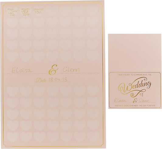 Ginger Ray Heart Wedding Alternative Guest Book Keepsake Pastel Perfection, Pink