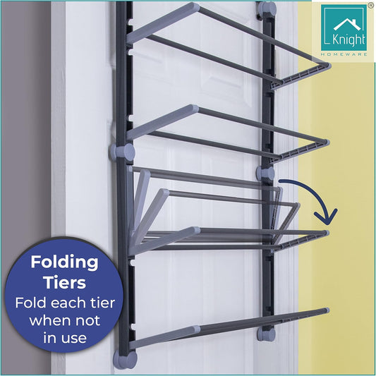 Over the Door 4 Tier Shoe Organiser - Holds up to 12 pairs [Grey]