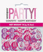 Pink, Purple & Silver Happy 40th Birthday Confetti 14g