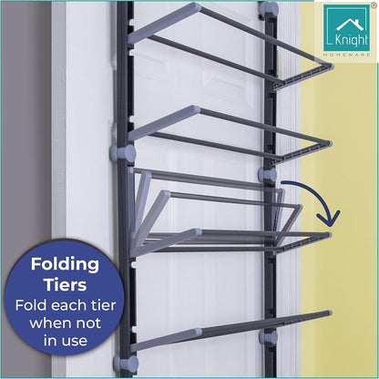 Over the Door 8 Tier Shoe Organiser - Holds up to 24 pairs [Grey]