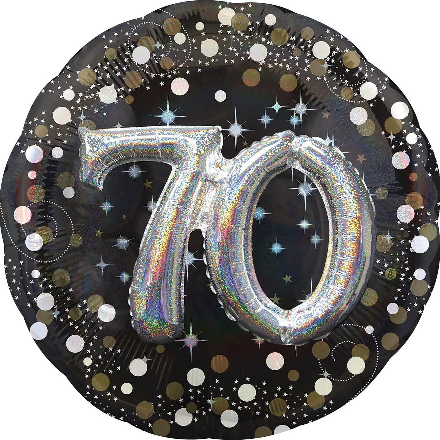 Anagram Black & Silver Sparking 70th Birthday 32" Foil Balloon