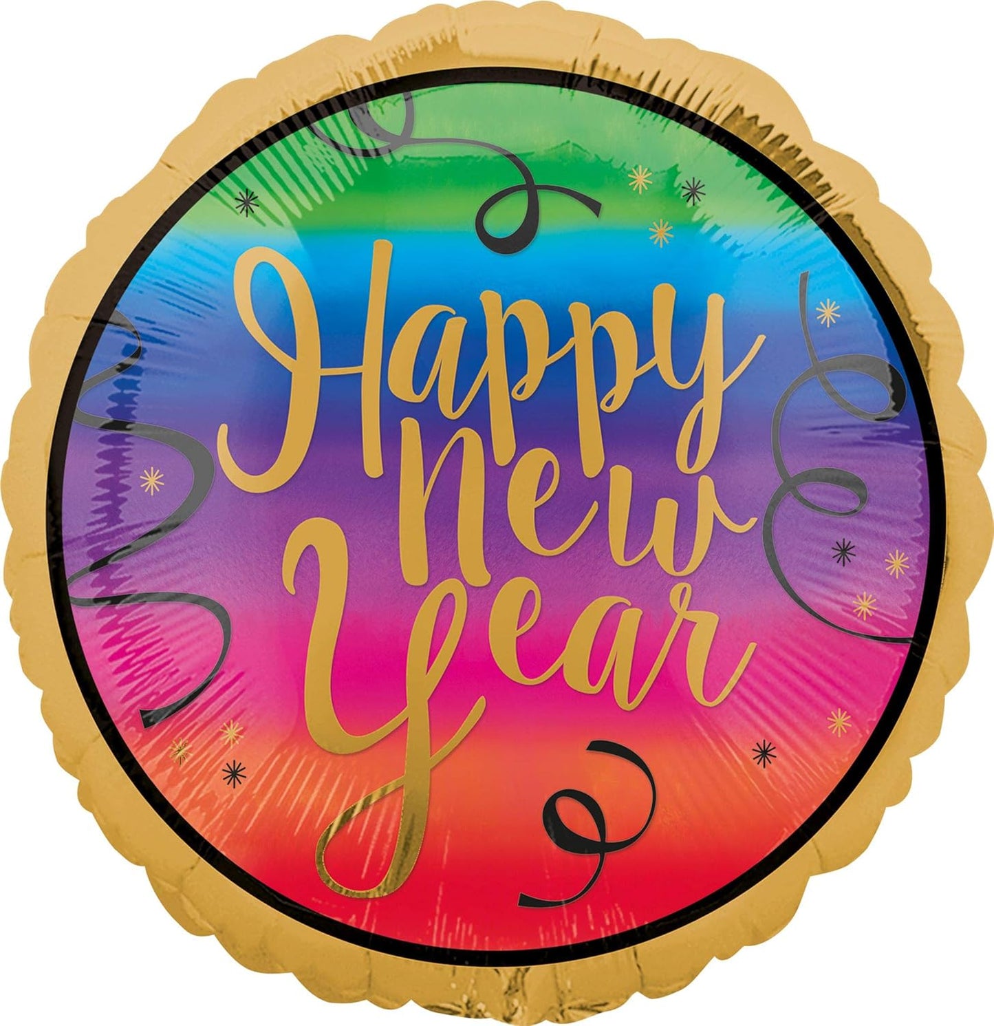 18" Colorful Gradient New Year 3446701 Foil Balloon