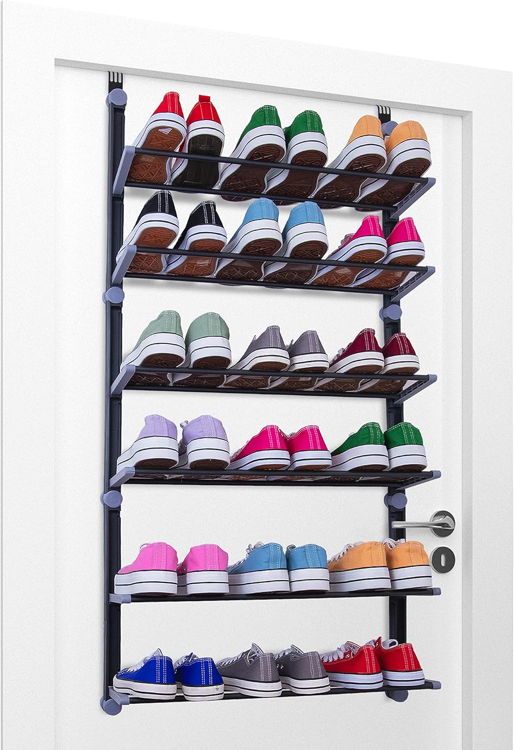 Over the Door 6 Tier Shoe Organiser - Holds up to 18 pairs [Grey]