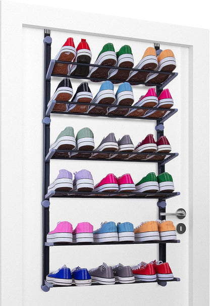 Over the Door 6 Tier Shoe Organiser - Holds up to 18 pairs [Grey]