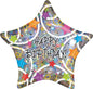 Anagram Happy Birthday Iridescent Stars 19" Foil Balloon