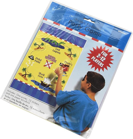 Pirate's Treasure Map Caribbean Kids Birthday Activity Pin Chest Party Game
