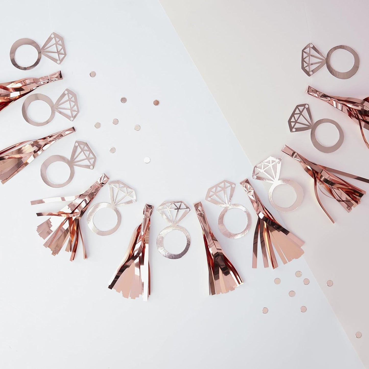 Ginger Ray Hen Party Ring Tassel Garland-Rose Gold