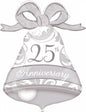 Anagram Elegant Silver Bell 25th Anniversary 27" Foil Balloon
