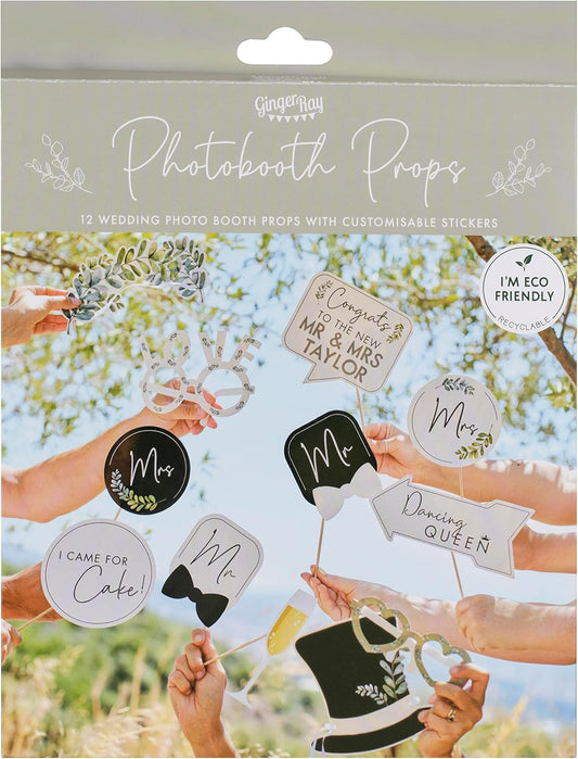 Ginger Ray Customisable Wedding Photo Booth Props