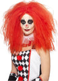 Smiffys Crimped Clown Wig, Red Voluminous Wig for Adults, Curly Circus Hairpiece, Fancy Dress Costume Accessory for Clown Outfits and Halloween, World Book Day