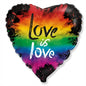 Gay Pride Love is Love 18" Heart Foil Balloon