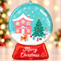 Anagram 27" Merry Christmas Snow Globe SuperShape Foil Balloon – Air or Helium