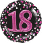 Anagram Black & Pink Sparking 18th Birthday 32" Foil Balloon