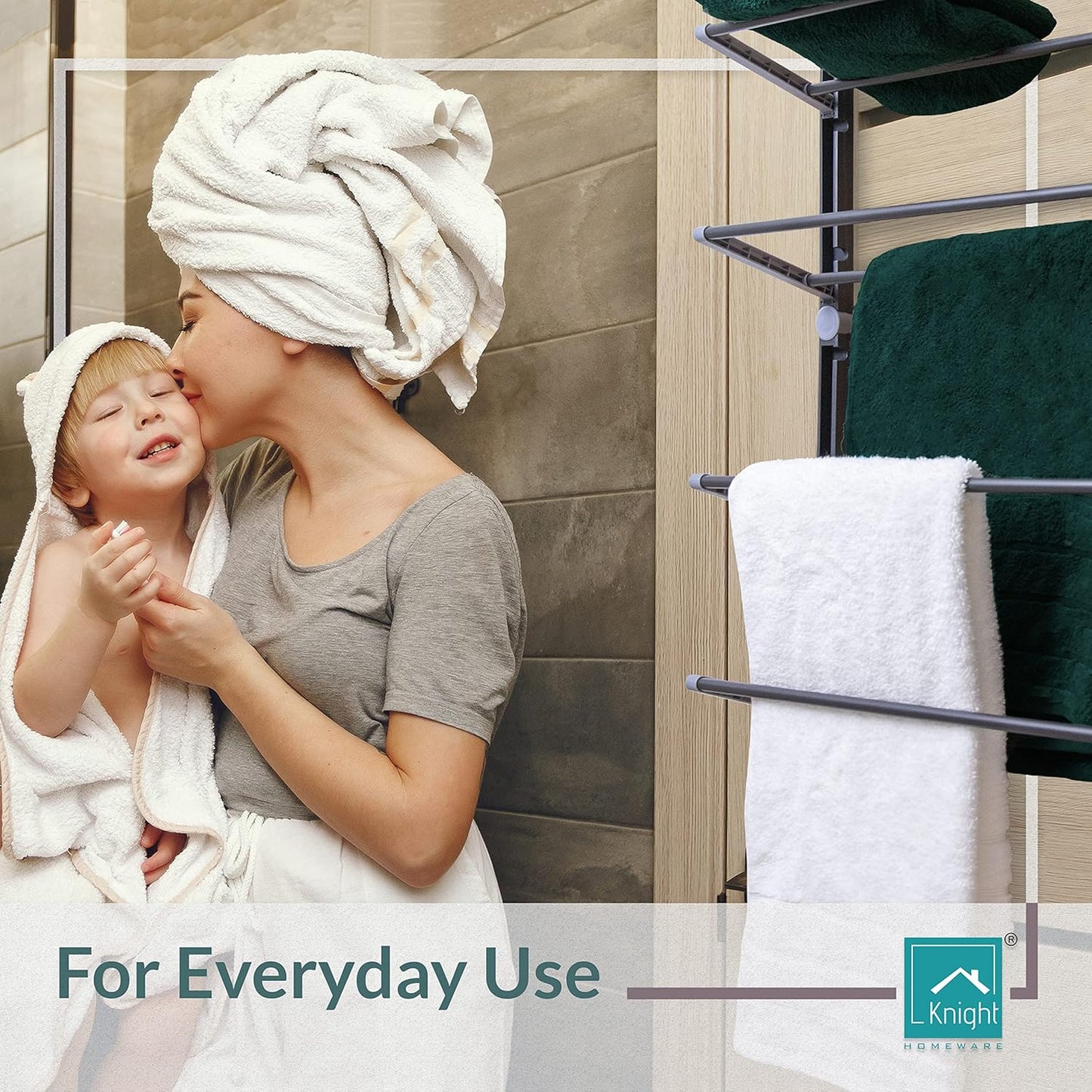 Over the Door  4-tier Bathroom Towel Organiser [Grey]