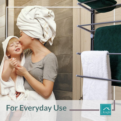 Over the Door  4-tier Bathroom Towel Organiser [Grey]