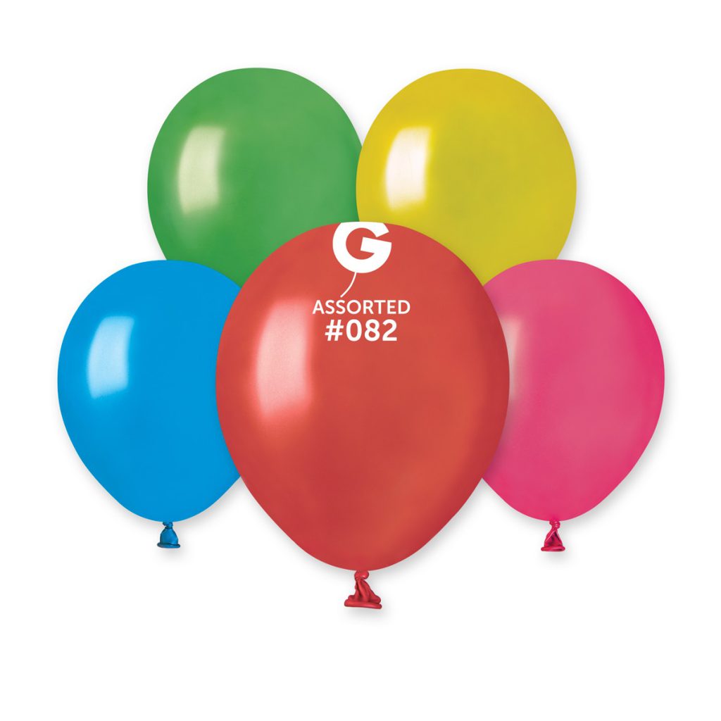 Gemar AM50 Metallic Asst #082 5" Latex Balloons 50pc/Bag