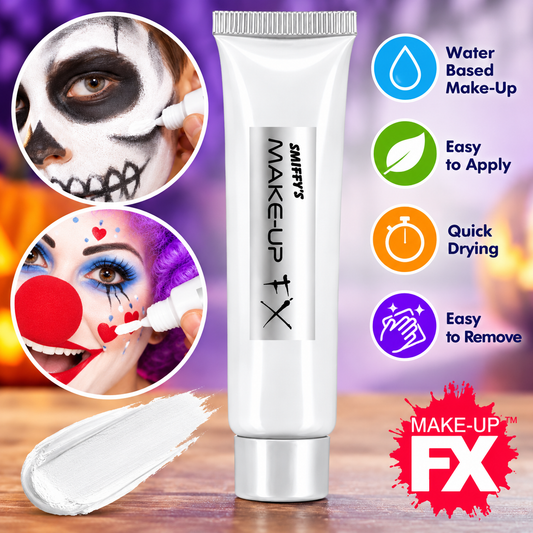 Smiffy's Make-Up FX White Face Paint 28ml – Halloween Water Based Makeup