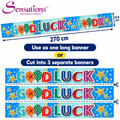 Express Yourself Good Luck Banner 270cm x 12.5cm – Cut into 3 Party Banners