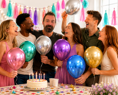 Qualatex Chrome Balloons 11" Assorted Colours 100 Pack Premium Latex Party Balloons