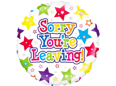 Sorry You're Leaving Stars 18" Foil Balloon