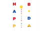 Amscan Balloon Fun Strings 1.82m Happy Birthday Multicoloured Letters