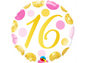 Qualatex 16th Pink & Gold Dots 18" Foil Balloon