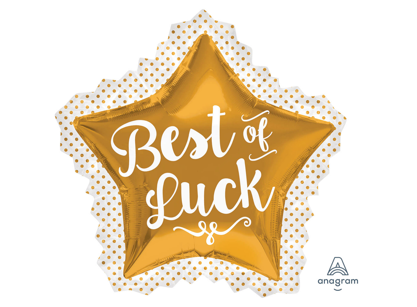 Best of Luck Gold 34" Star Shape Foil Balloon