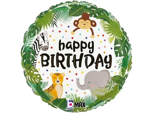 Betallic Happy Birthday Jungle Fun 18" Foil Balloon