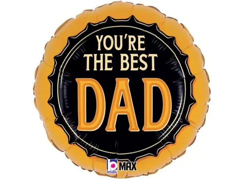 Betallic You're The Best Dad Black & Gold 18" Foil Balloon