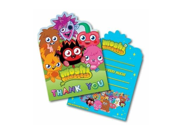 Moshi Monsters Birthday Party 6 Thank You Cards Plus Envelopes