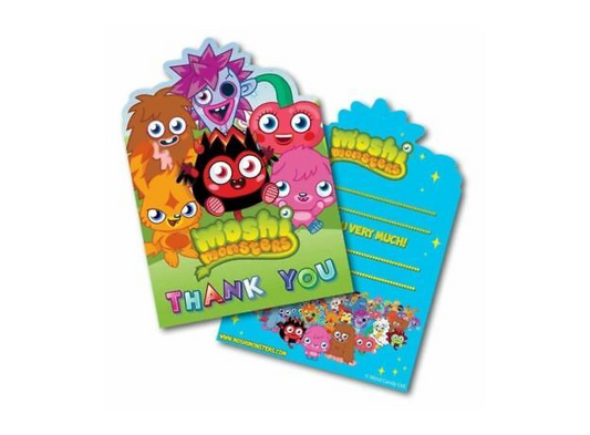 Moshi Monsters Birthday Party 6 Thank You Cards Plus Envelopes