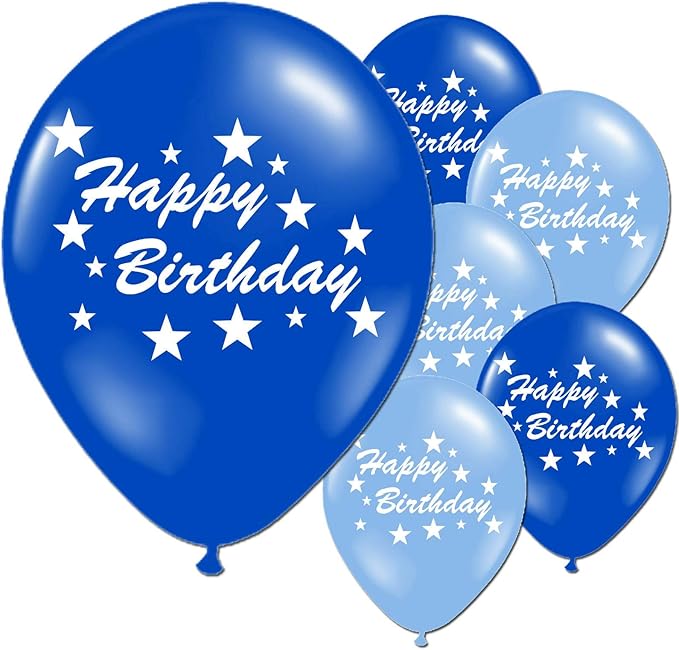 Happy Birthday Stars 12" Printed Latex Balloons 10 Pack
