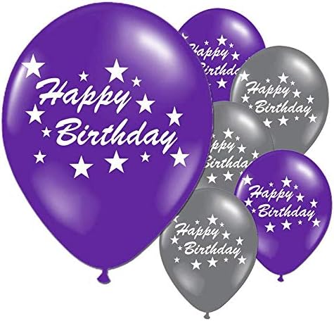 Happy Birthday Stars 12" Printed Latex Balloons 10 Pack