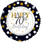 Happy 70th Birthday Gold Dots 17-inch Foil Balloon