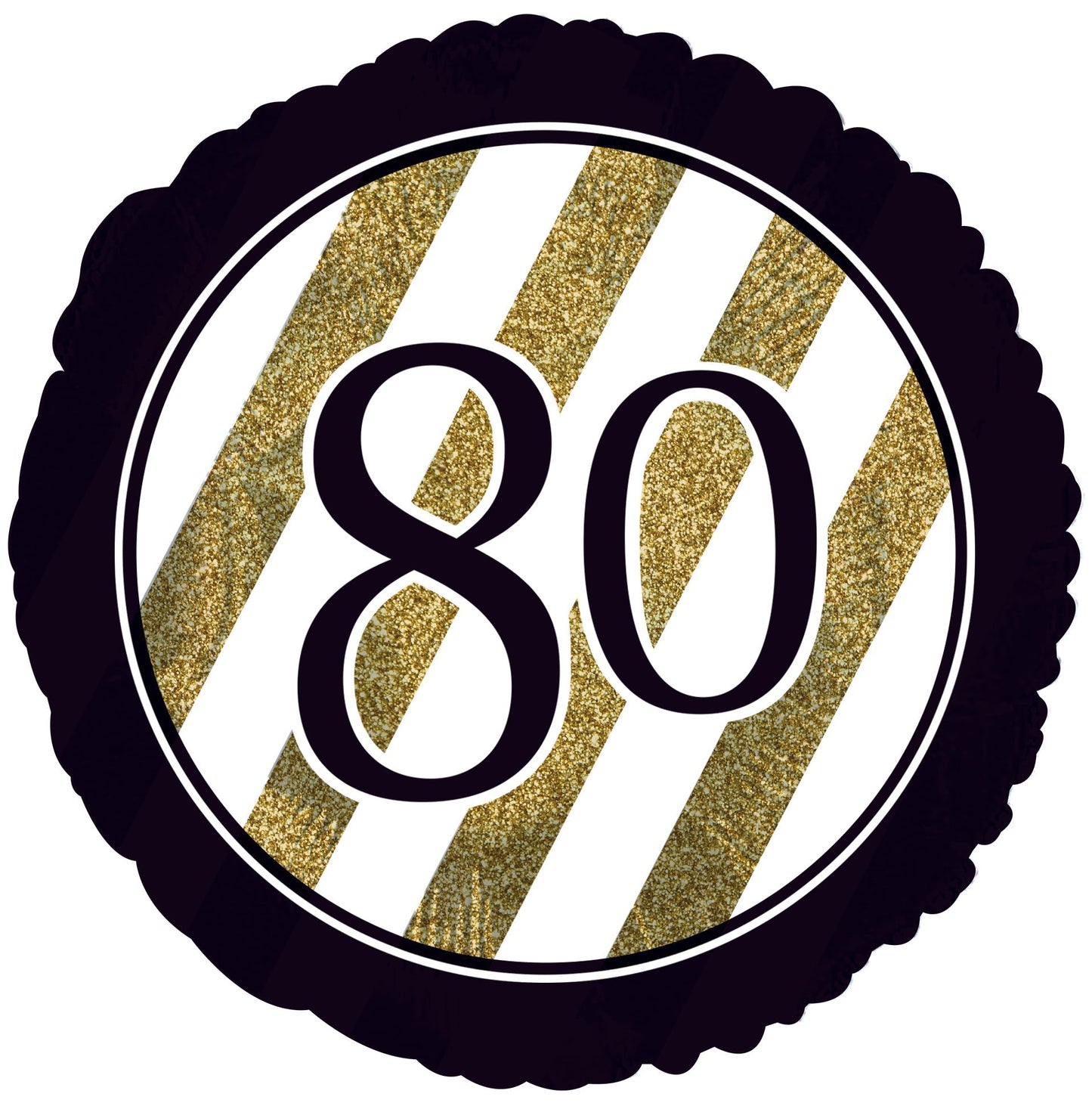 80 Black and Gold Glitter 17-inch Foil Balloon