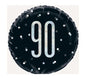 Black & Silver Confetti Age 90 Round Mylar 18-inch Balloon