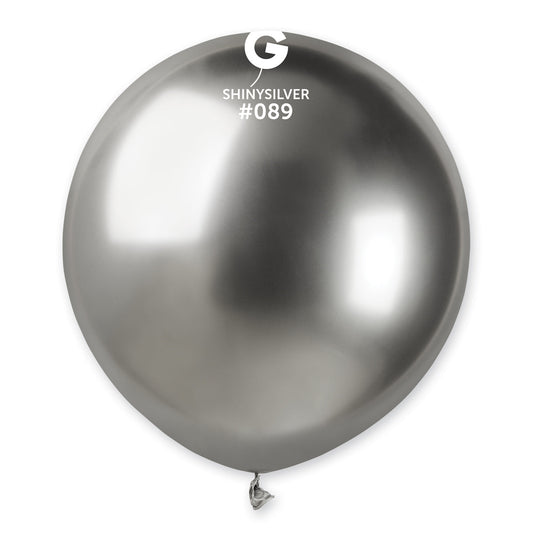 Gemar Standard GB150 Shiny Silver #089 19" Latex Balloons 25pc/Bag