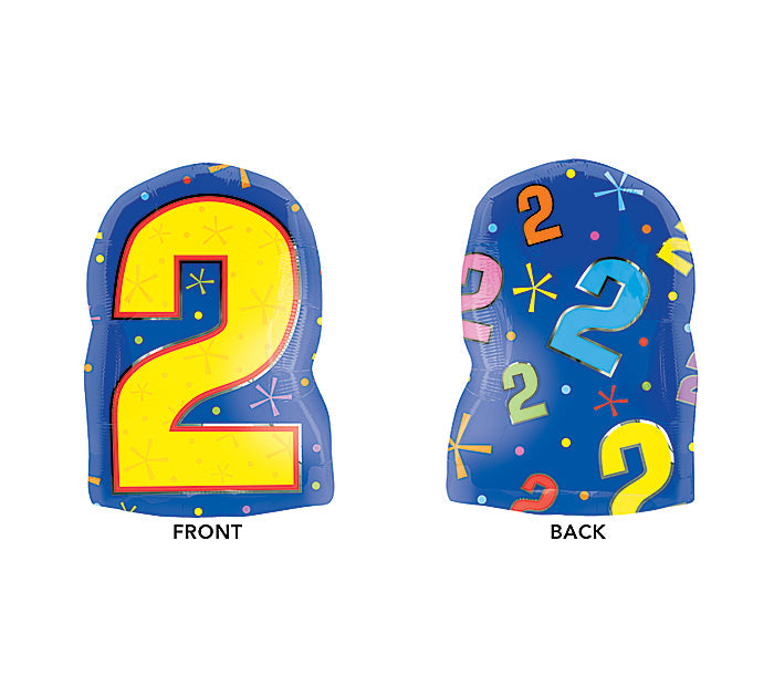 Anagram Oval Shape Number 2 Yellow 18" Foil Balloon