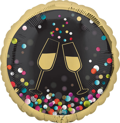 Cheers Colorful Confetti Foil Balloon 18-Inch