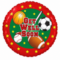 36" Sports Get Well Soon Foil Balloon – Football, Basketball & Baseball Recovery Balloon