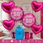 Pink / Blue Birthday Balloon Bundle with Helium Cylinder