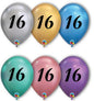 Birthday Age Chrome Balloons 11-inch Pack of 12