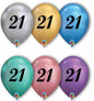 Birthday Age Chrome Balloons 11-inch Pack of 12