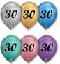 Birthday Age Chrome Balloons 11-inch Pack of 12