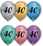 Birthday Age Chrome Balloons 11-inch Pack of 12