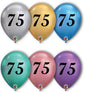 Birthday Age Chrome Balloons 11-inch Pack of 12