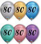Birthday Age Chrome Balloons 11-inch Pack of 12