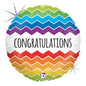 Congratulations 18" Round Holographic Foil Balloon