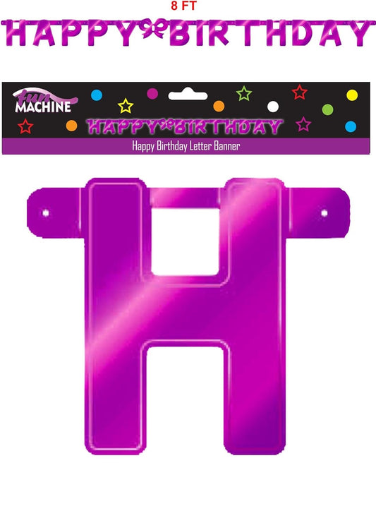 Happy Birthday Pink Letter Banner Kit 8ft