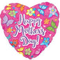 CTI Happy Mother's Day Pink with Flowers 17" Foil Balloon